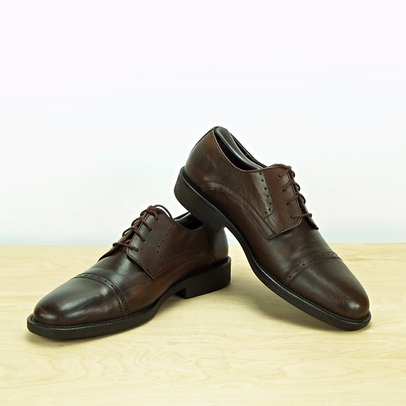 BASS & CO Mens Brown Leather Dress Shoe. - Picture 4 of 8
